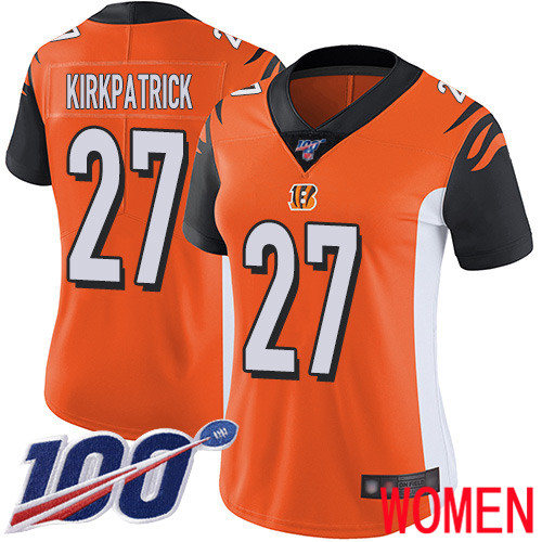 Cincinnati Bengals Limited Orange Women Dre Kirkpatrick Alternate Jersey NFL Footballl 27 100th Season Vapor Untouchable